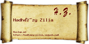 Hadházy Zilia névjegykártya
